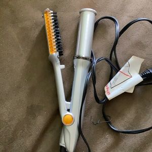 Curling iron with brush